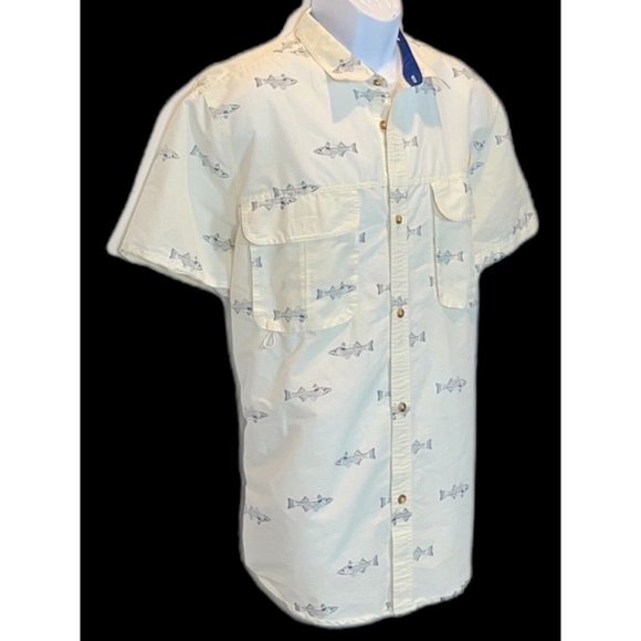 Tallwoods Shirts Tallwoods Element Wear Shirt Mens Xlt Fish Print Vented Hiking Fishing